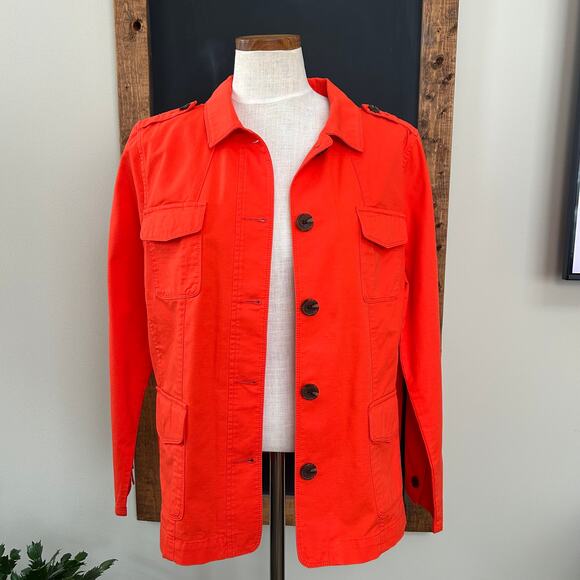 NWT Talbots Montauk Twill Jacket Size XL Petite Safari Utility Preppy Structured - Picture 4 of 13